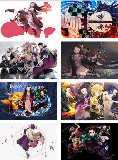 Pack 8 poster de Anime kimetsu no yaiba - Demon Slayer - 29x42cm - A3 - Código P008