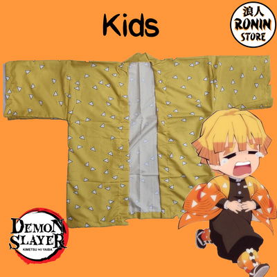 Zenitsu Haori / Kimono Niños kids Kimetsu no Yaiba - Demon Slayer