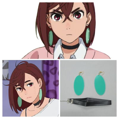 Aros y colgante de Momoi Ayase Dan da Dan Cosplay