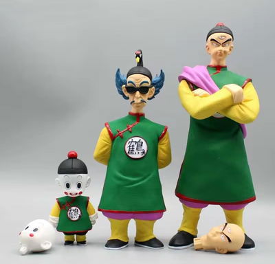 set Triple Grande Chaozu - Maestro Tsuru  - Ten Shin Han - Figura Dragon Ball sin caja