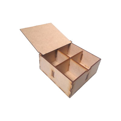 CAJAS TAPA BISAGRA - 4 COMPARTIMENTOS - PACK X10 UNIDADES