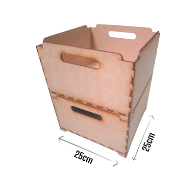 CAJON ORGANIZADOR APILABLE 25X25 - PACK X4 UNIDADES