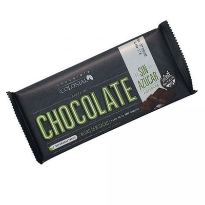 Chocolate 55 % sin azucar 100gr COLONIAL