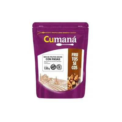 Mix Frutos Secos y Pasas CUMANA 120 gr 