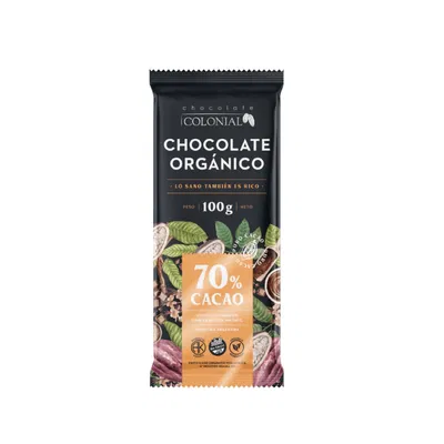 Chocolate Barra ORGANICO COLONIAL 70% 100 gr