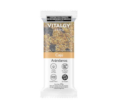 Barra Cereal VITALGY Caju Arand 40 gr SIN AZUCAR SIN TACC