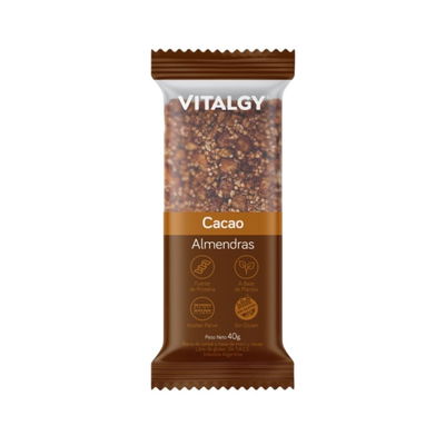 Barra Cereal VITALGY Cacao Almendra 40 gr SIN TACC