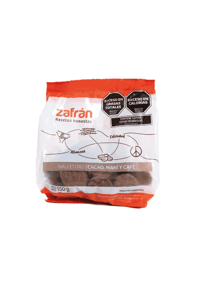 Galletita ZAFRAN Cacao Mani Cafe 150 GR