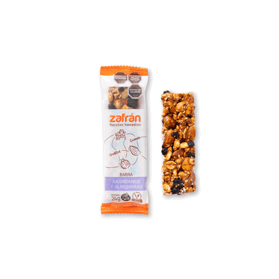 Barra ZAFRAN Arandano Almendra 24 gr SIN TACC