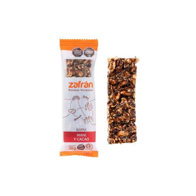 Barra ZAFRAN Mani Cacao 28 gr SIN TACC