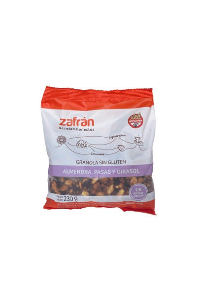 Granola SIN TACC ZAFRAN Almendra Pasa Girasol 230gr