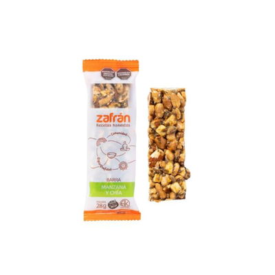 Barra ZAFRAN Manzana Chia 28 gr SIN TACC