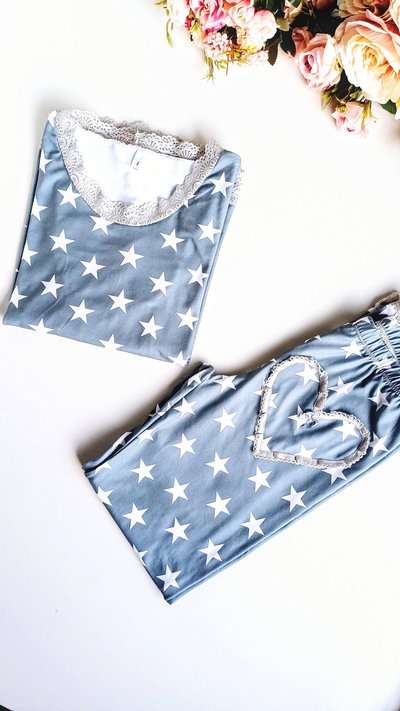 Pijama Pilar Estrellas Gris