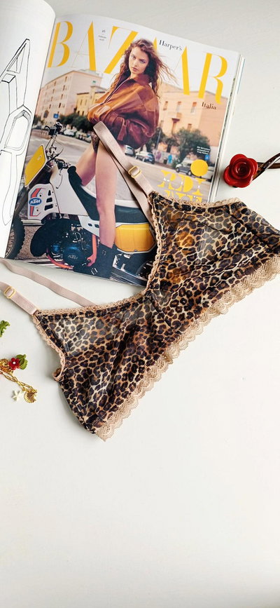 Corpiño ROSSE tul leopardo