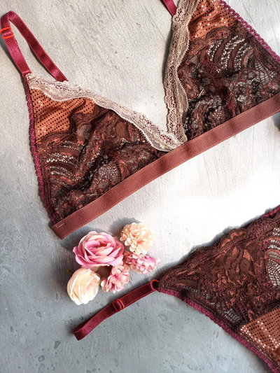 Conjunto Luci encaje chocolate