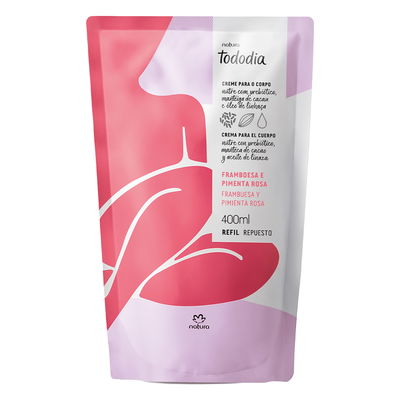 Crema nutritiva Tododia Repuesto Frambuesa y pimienta rosa- 400 ml - 