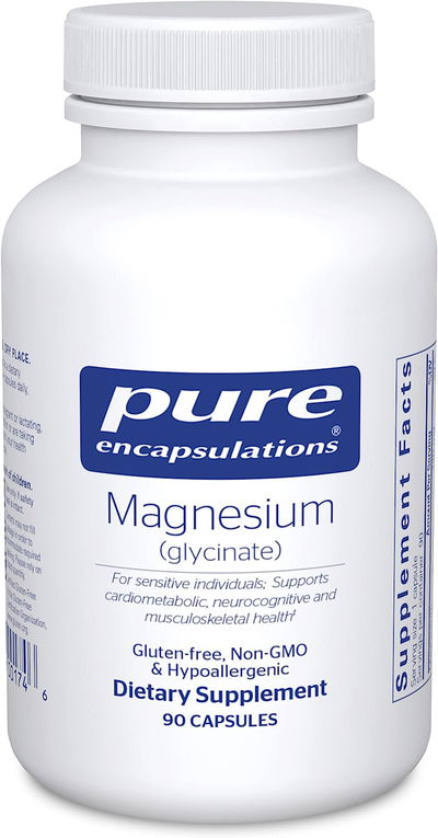 Magnesio Glicinato - Pure Encapsulations - Cápsulas - USA