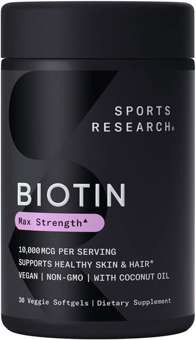 Biotina - Vitamina B7- Sports Research - Cápsulas - Made USA