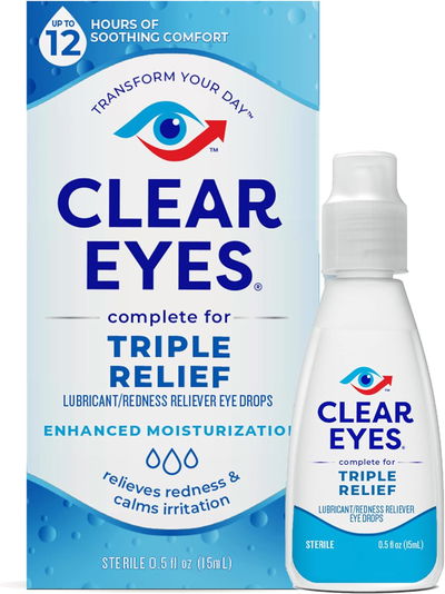 Gotas Lubricante Ojos- CLEAR EYES - Triple Alivio - Made USA