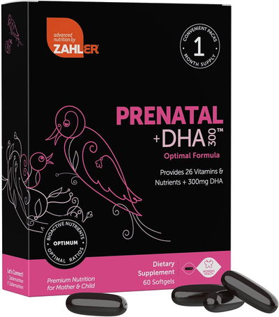 Suplemento Multivitamínico Prenatal - ZAHLER - Cápsulas - Made USA