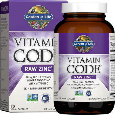 Vitamina Code Raw Zinc - GARDEN OF LIFE - Cápsulas - Made USA