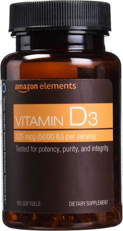 Vitamina D - AMAZON ELEMENTS - Cápsulas - Made USA