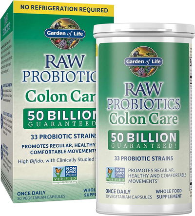 Raw Probiótico Para El Colon - GARDEN OF LIFE - Cápsulas - Made USA