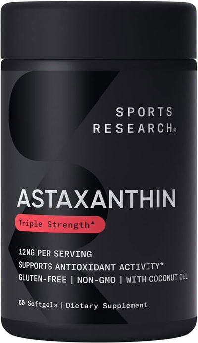 Astaxantina 12mg - SPORTS RESEARCH - Cápsulas - Made USA