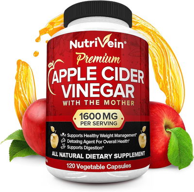 Suplemento De Vinagre De Sidra De Manzana - NUTRIVEIN - Cápsulas - Made USA