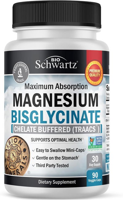 Magnesio - Bisglycinate - BIOSCHWARTZ - Cápsulas - Made USA