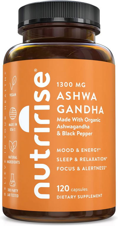 Ashwagandha - NUTRIRISE - Cápsulas - Made USA