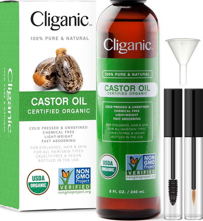 Aceite De Ricino Orgánico - CLIGANIC - Made USA