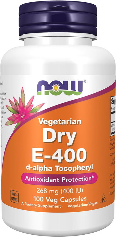 Vitamina E - NOW FOODS - Dry E-400 - Cápsulas - Made USA