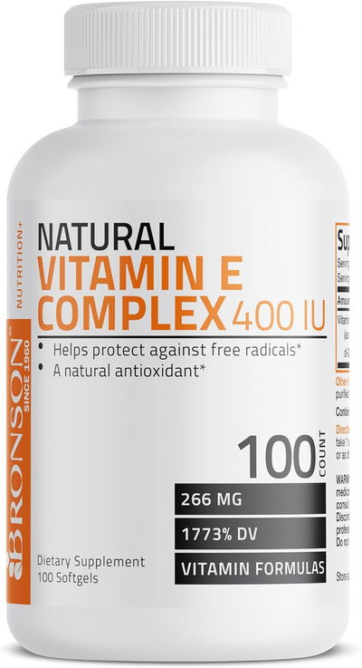 Vitamina E - Complex 400 IU - BRONSON - Cápsulas - Made USA