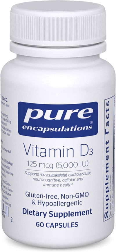 Vitamina D (5000 IU) - Pure Encapsulations - Cápsulas - Made USA