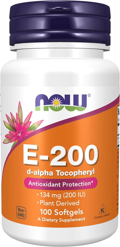 Vitamina E - NOW FOODS - E-200 - Cápsulas - Made USA