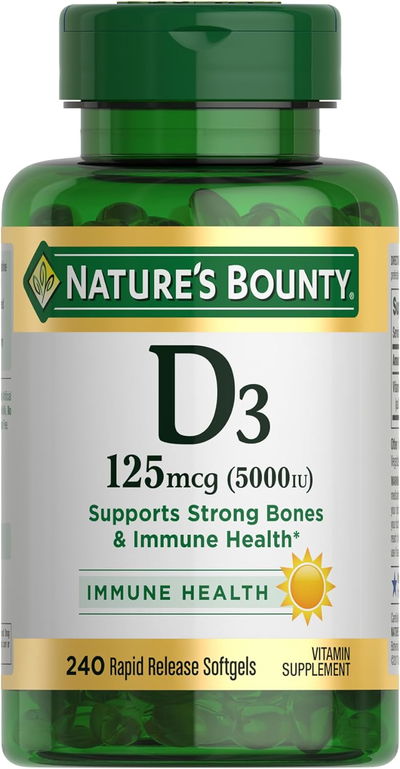 Vitamina D - NATURE'S BOUNTY - 5000iu - Cápsulas - Made USA