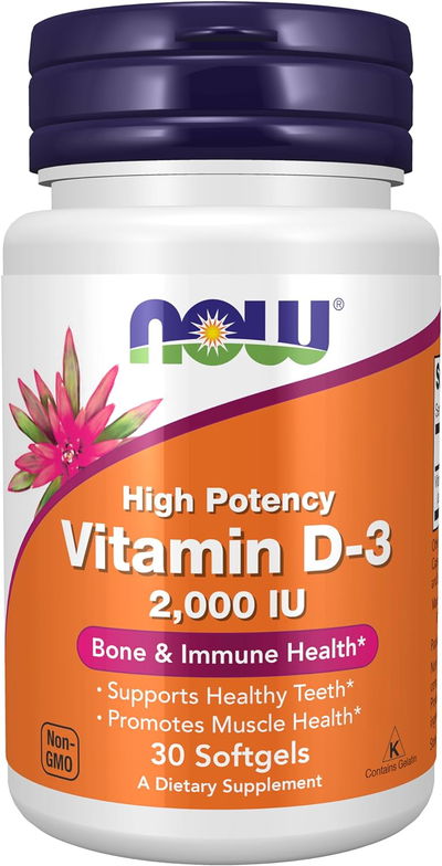 Vitamina D - 2000 IU - NOW FOODS - Cápsulas - Made USA