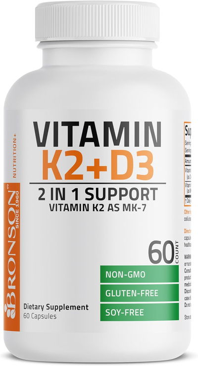 Vitamina K2+D3 - BRONSON - Cápsulas - Made USA