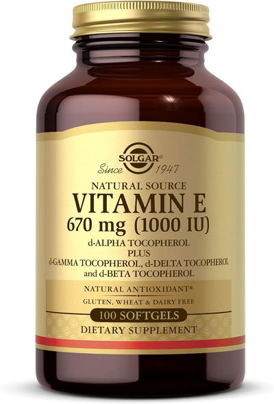 Vitamina E - SOLGAR - 1000 IU - Capsulas - Made USA