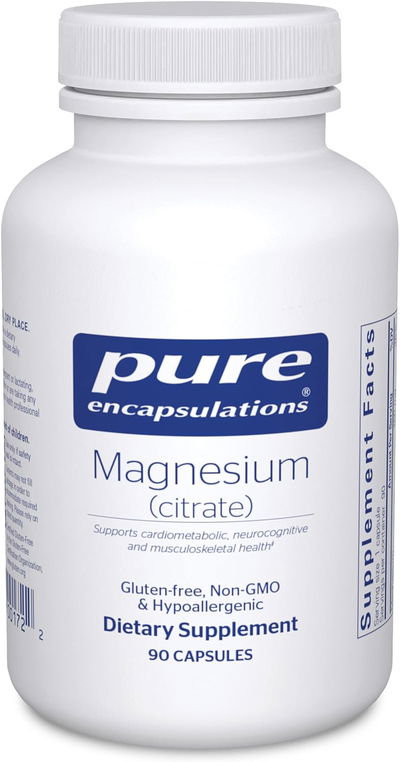 Magnesio Citrato - PURE ENCAPSULATIONS - Cápsulas - Made USA