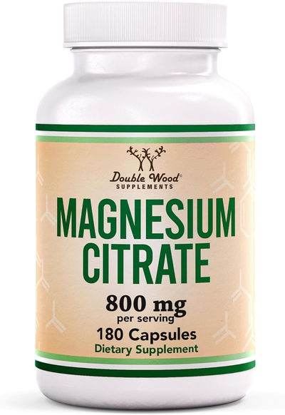 Magnesio Citrate - DOUBLE WOOD - Cápsulas - Made USA