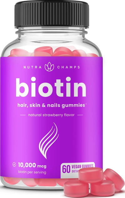 Biotina - NUTRACHAMPS - Gomitas - Made USA