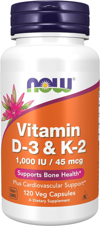 Vitamina D+K- NOW FOODS - Cápsulas - Made USA