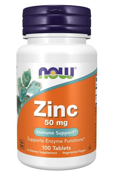 Zinc - 50mg - NOW FOODS - Comprimidos - Made USA