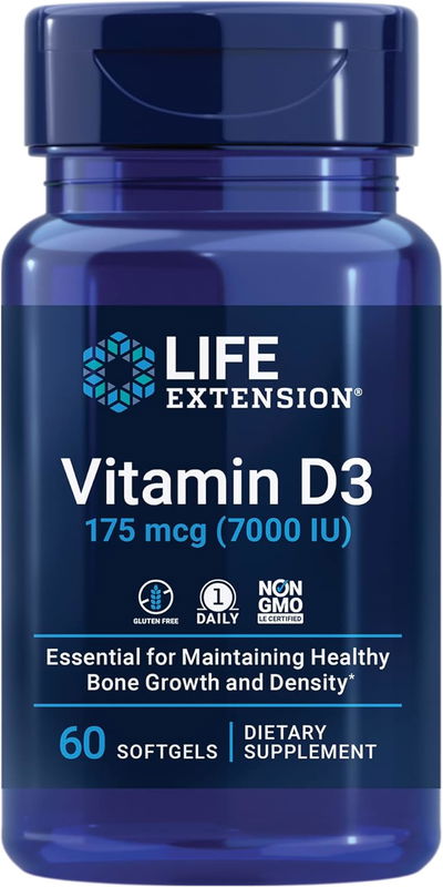 Vitamina D - 7000 IU - LIFE EXTENSION - Cápsulas - Made USA