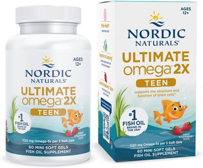 Omega Ultimate 2X Teen - NORDIC NATURALS - 60 minicápsulas - MADE USA