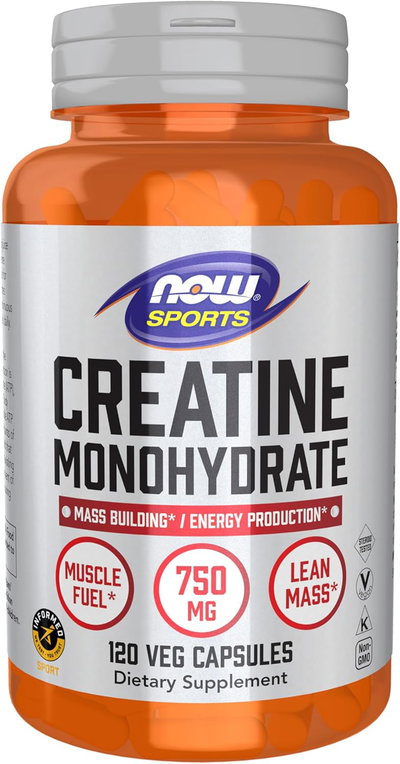 Creatina - NOW SPORTS - 120 Capsulas - Made USA