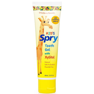 Gel Dental Xilitol Infantil - XLEAR SPRY - Frutilla / Banana - 60ml - Made USA