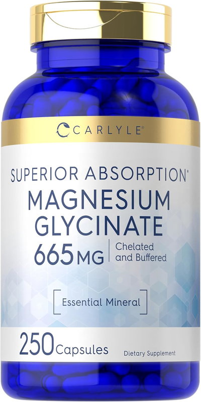 Magnesio Glicinato 665mg - CARLYLE - Capsulas -  Made USA